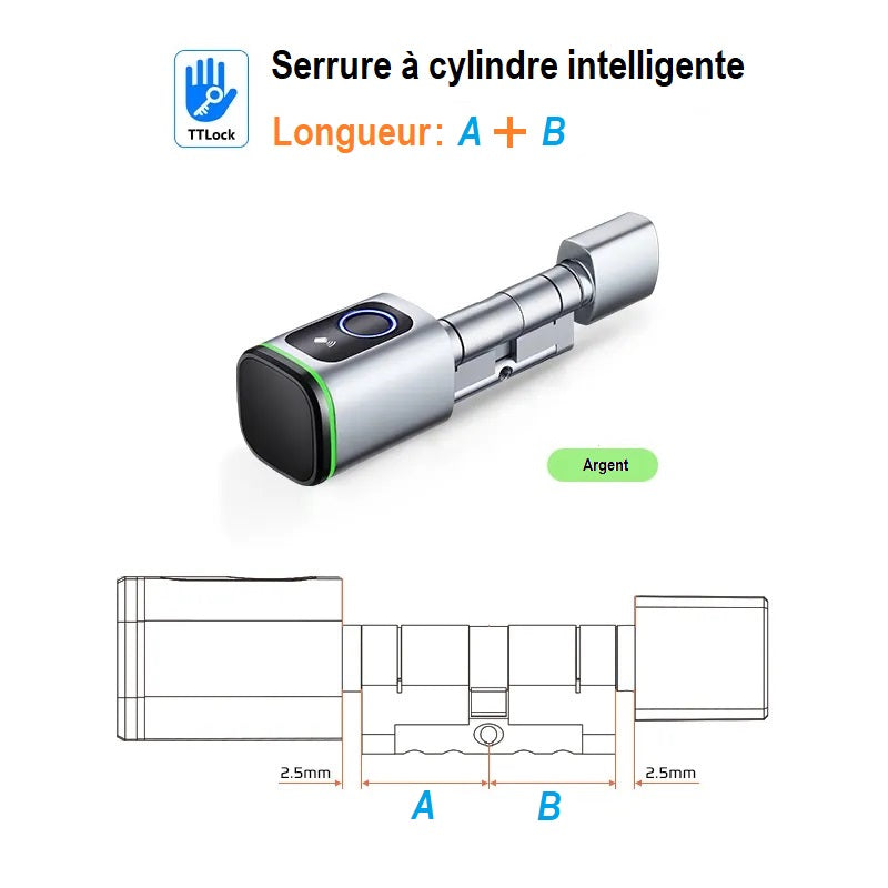 Serrure électronique connectée, ouverture empreinte digitale, par application WIFI, bluetooth, carte IC, ou clé.
