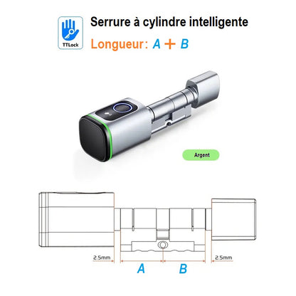Serrure électronique connectée, ouverture empreinte digitale, par application WIFI, bluetooth, carte IC, ou clé.