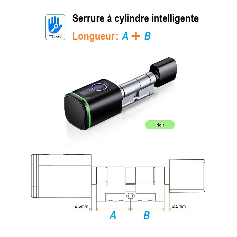 Serrure électronique connectée, ouverture empreinte digitale, par application WIFI, bluetooth, carte IC, ou clé.